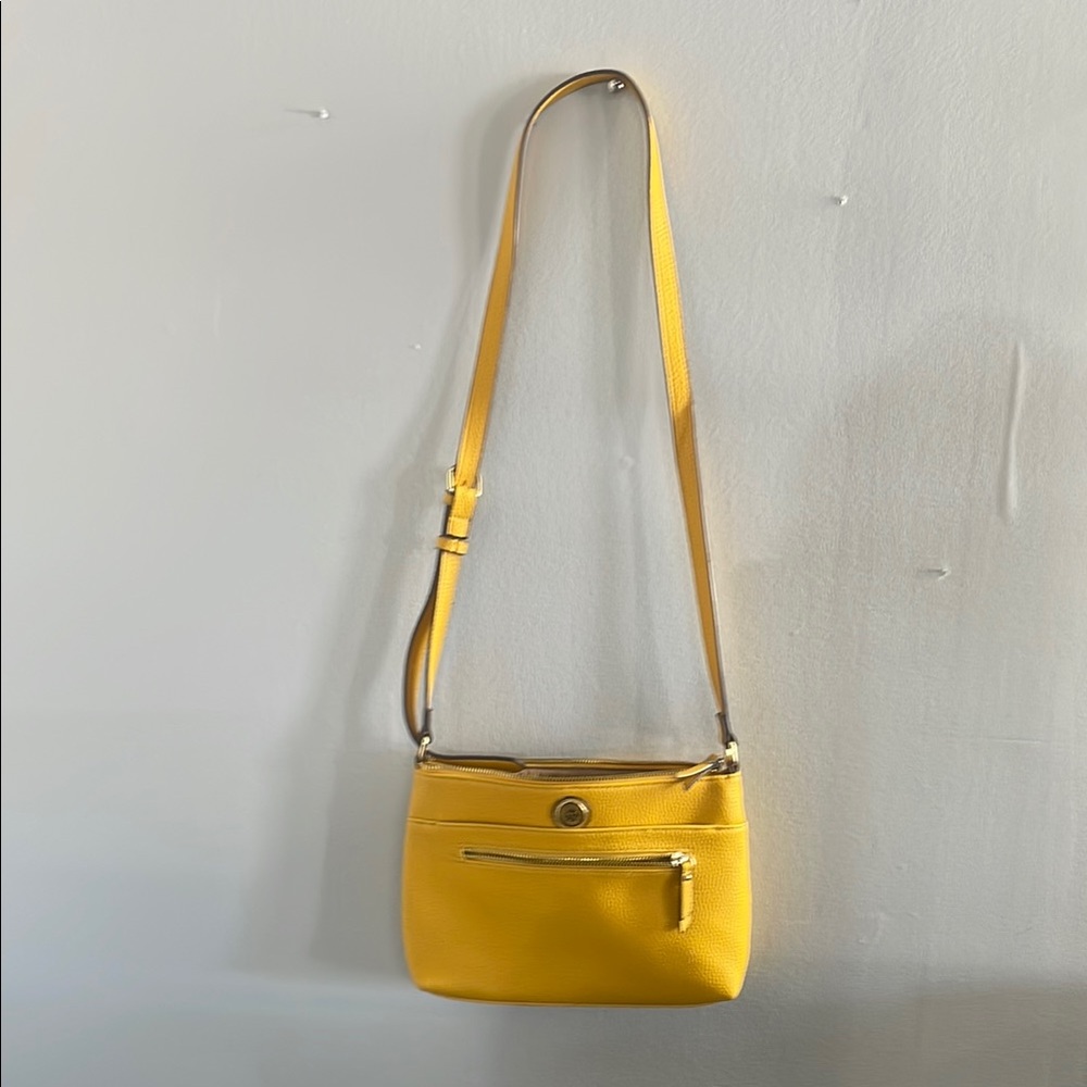 Anne Klein Yellow Crossbody Bag with Adjustable Strap